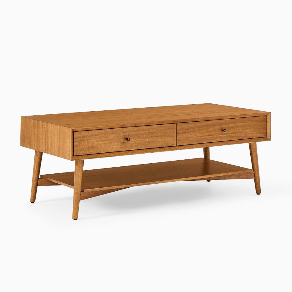 Mid-Century Modern Storage Coffee Table (122 cm)