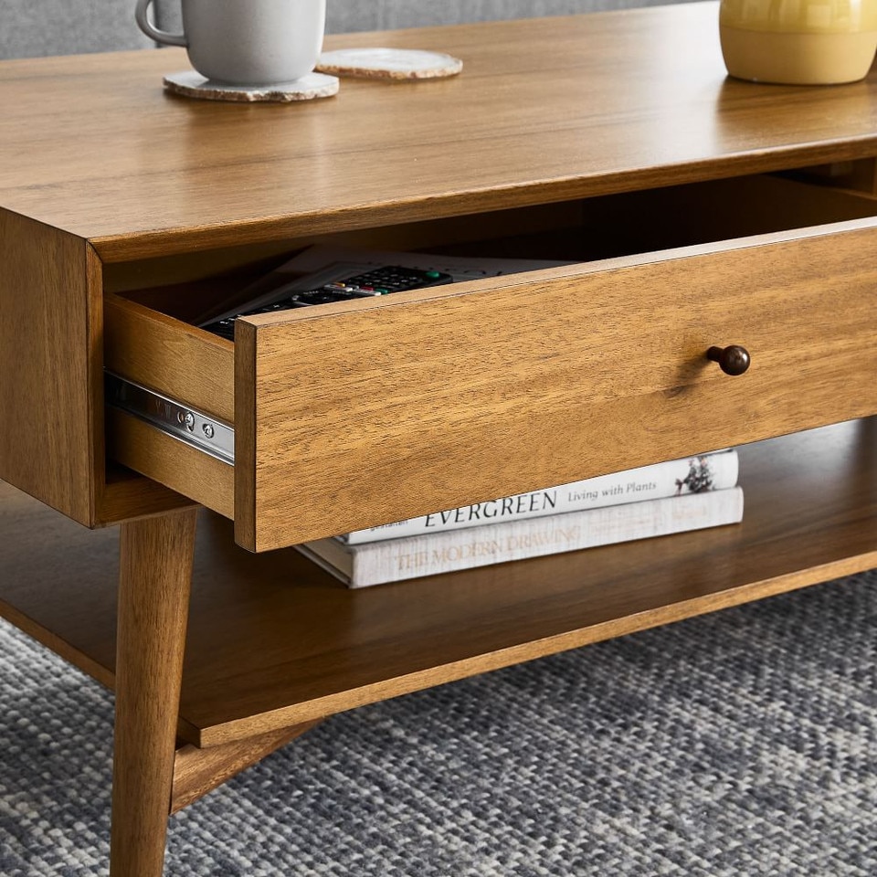 Mid-Century Modern Storage Coffee Table (122 cm)
