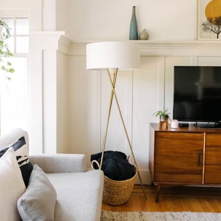 Mid Century Tripod Floor Lamp West Elm United Kingdom Mid Century Tripod Floor Lamp West, West Elm Mid Century Tripod Floor Lamp White Antique Brass