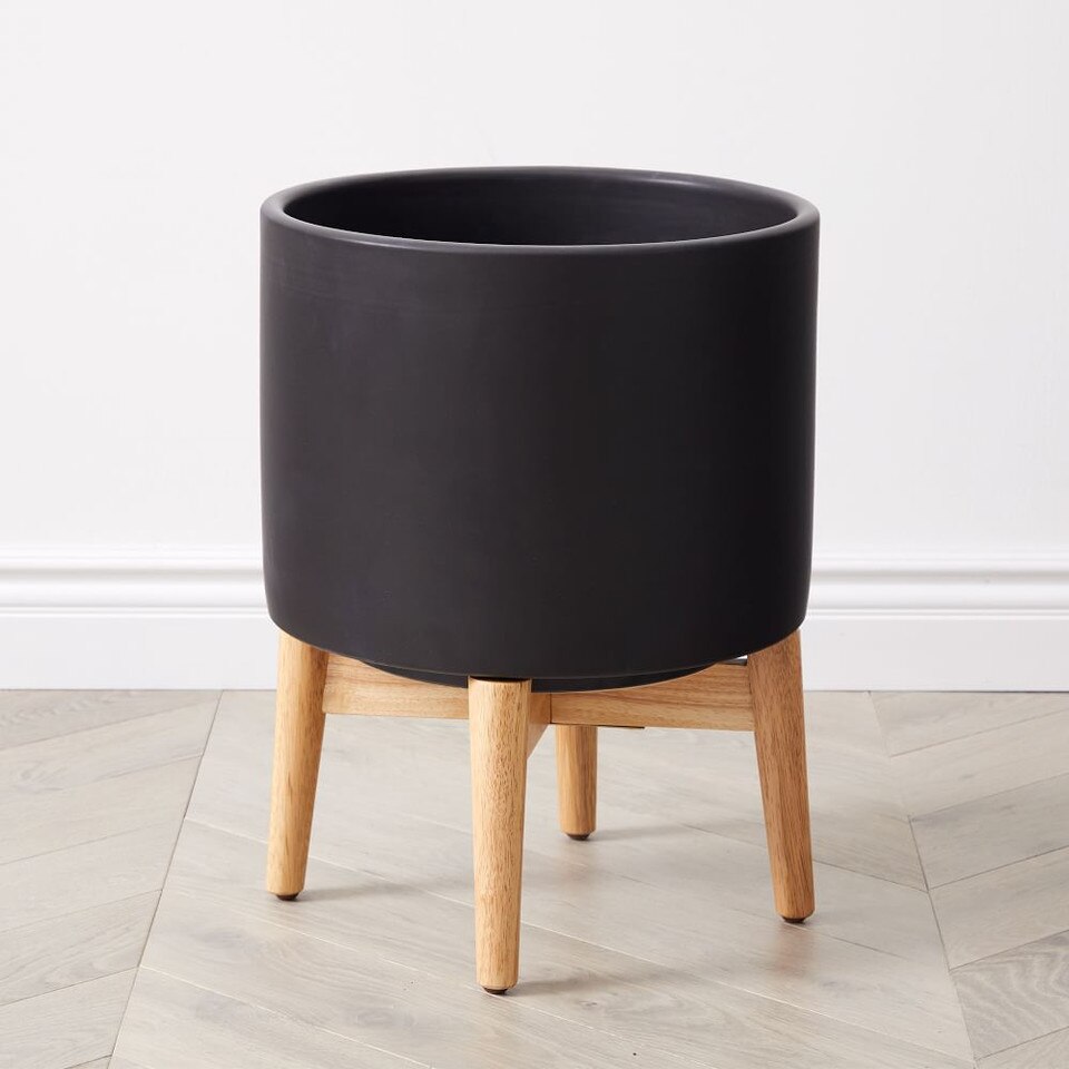 Mid-Century Turned Wood Planters