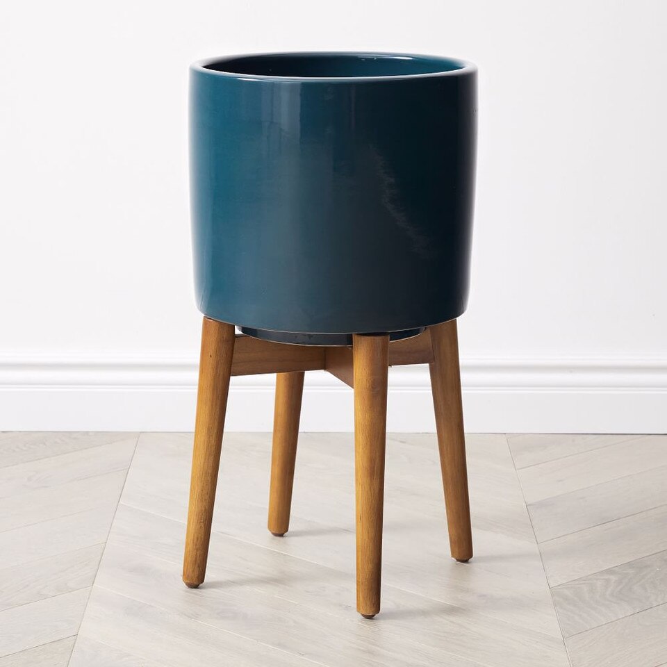 Mid-Century Turned Wood Planters