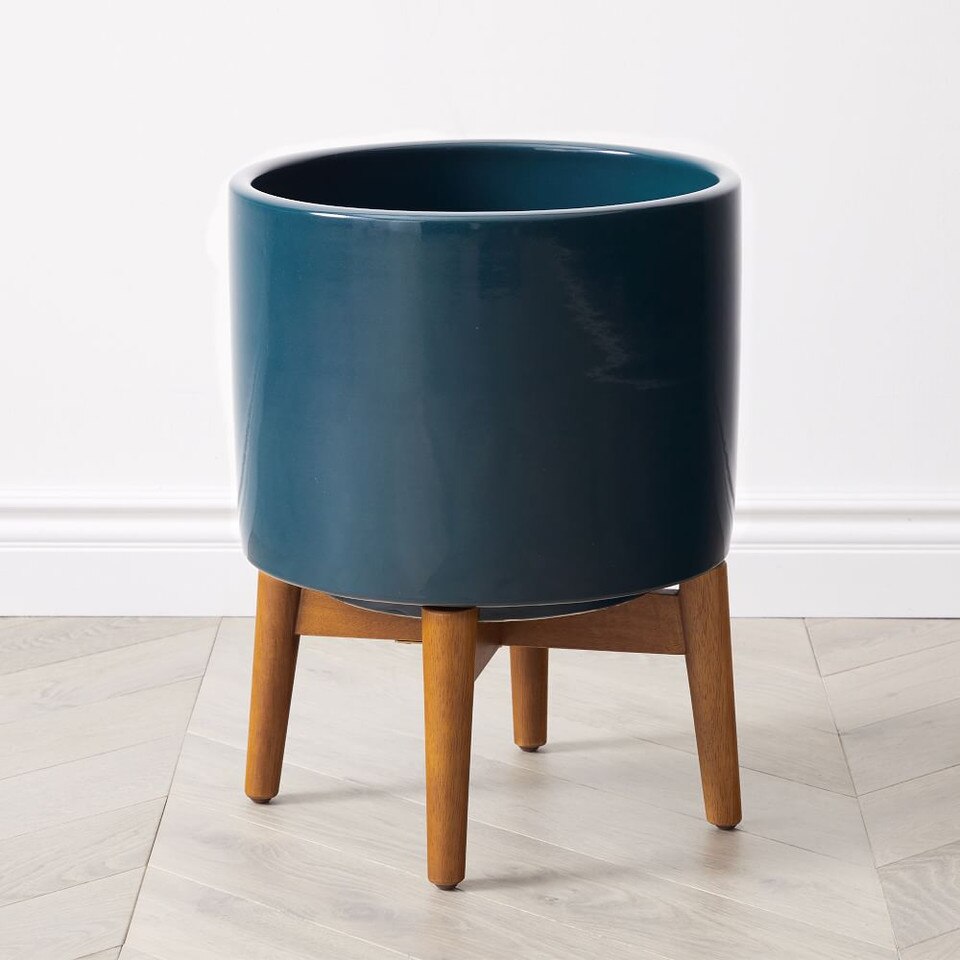 Mid-Century Turned Wood Planters