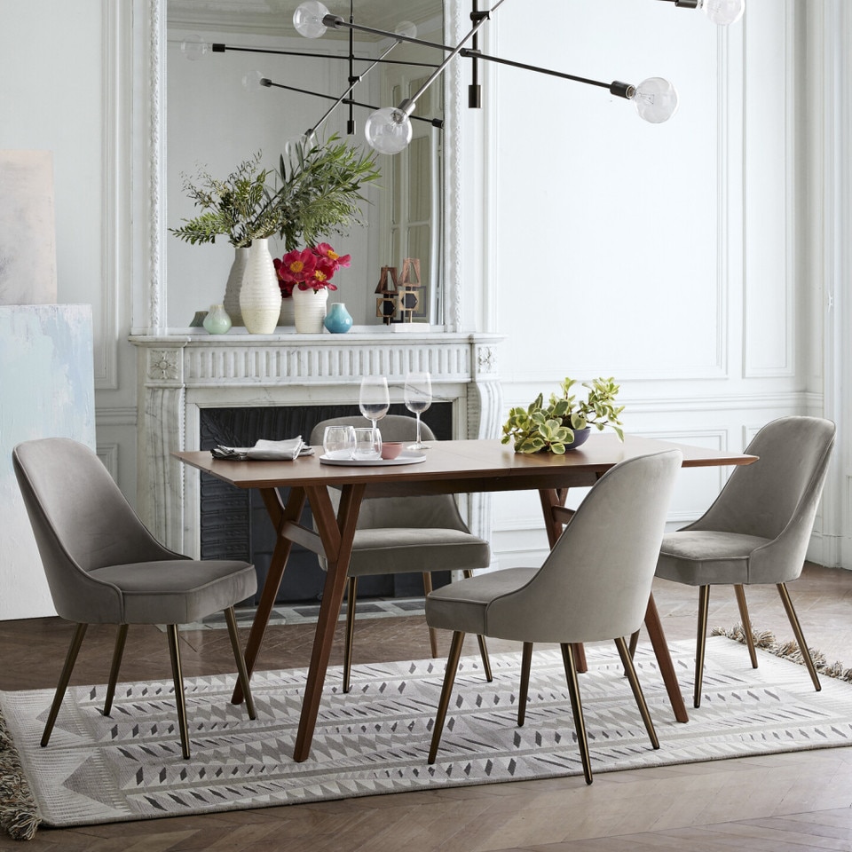 Mid-Century Modern Dining Chair - Metal Legs