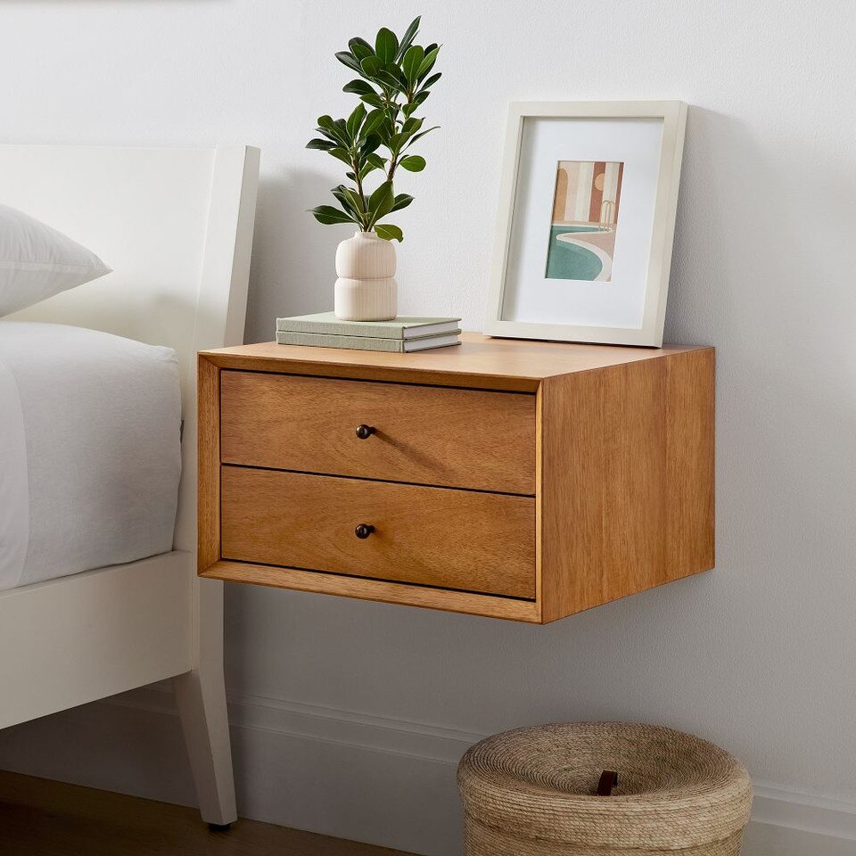 Mid-Century Modern Wall-Mounted Bedside Table (46 cm) - Acorn