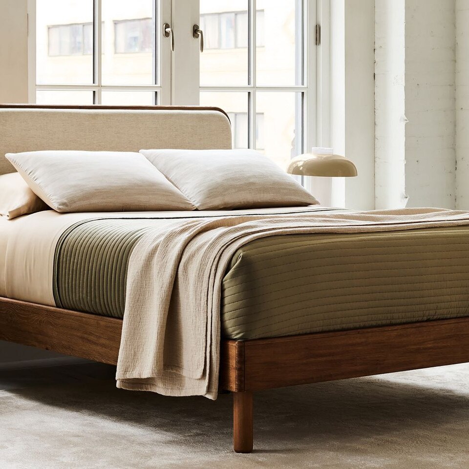 Miles Wood & Upholstered Bed