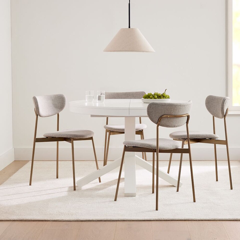 Mid-Century Modern Petal Upholstered Dining Chair