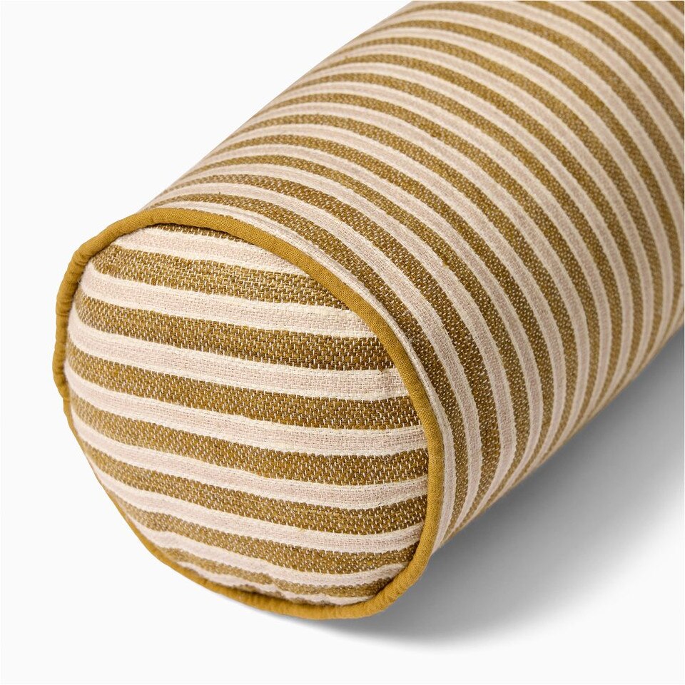 Modern Silk Stripe Bolster Cushion