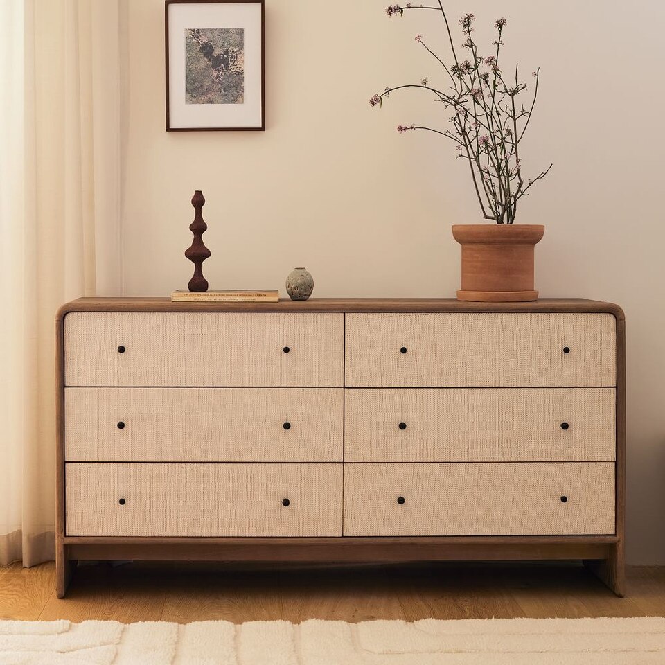 Modern Waterfall 6-Drawer Chest (157 cm)