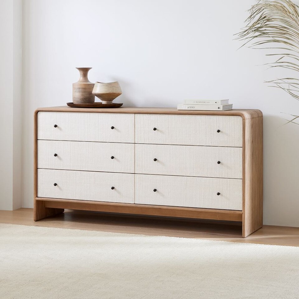 Modern Waterfall 6-Drawer Chest (157 cm)