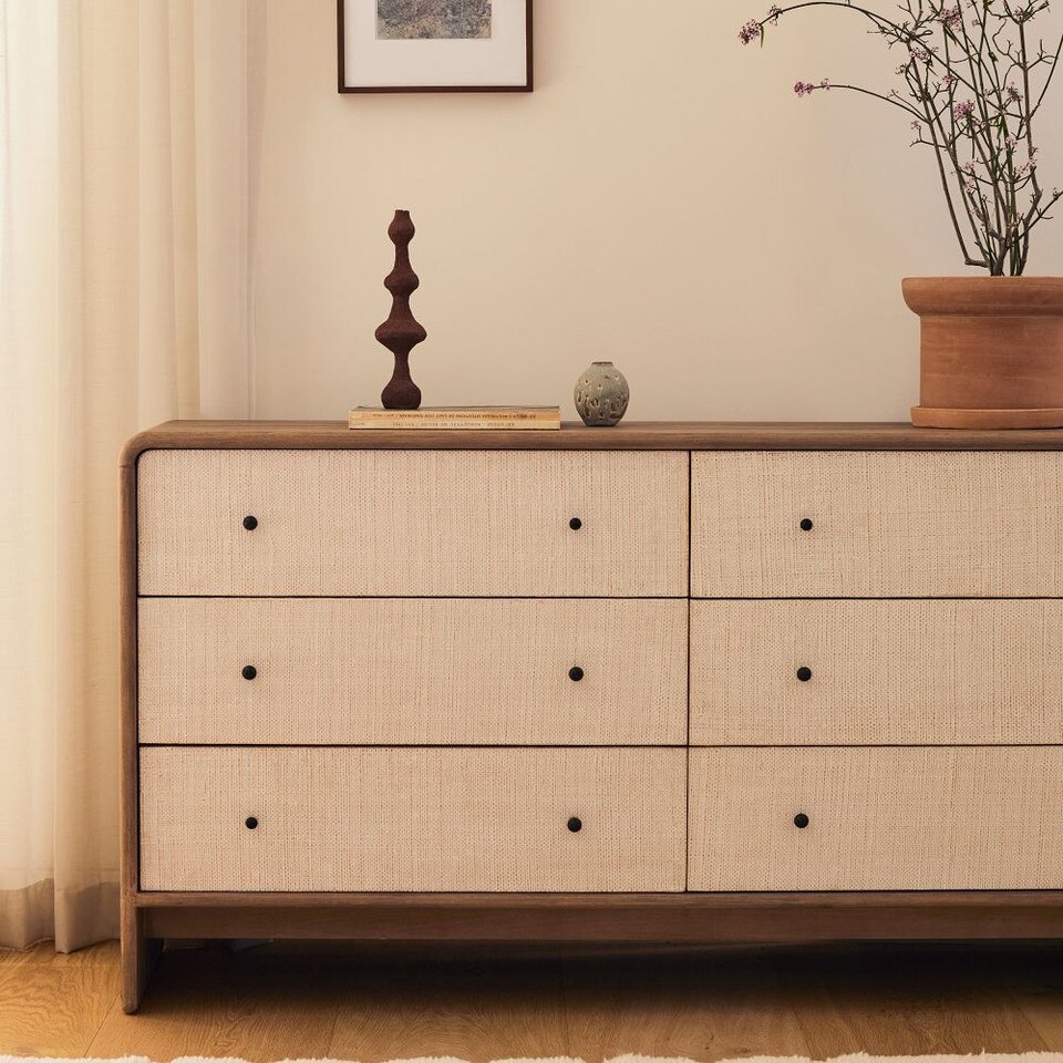 Modern Waterfall 6-Drawer Chest (157 cm)