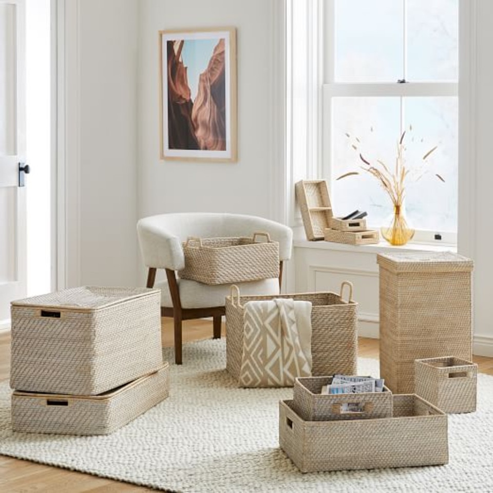 Modern Weave Storage - Large Lidded Basket