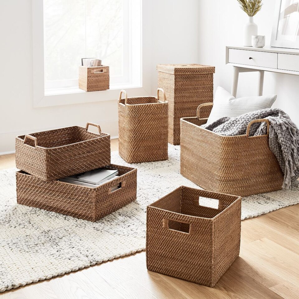 Modern Weave Harvest Baskets w/ Handles