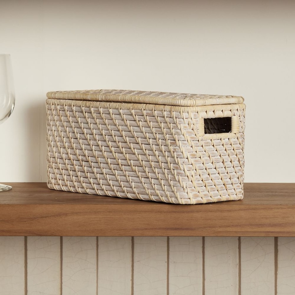 Modern Weave Rattan Lidded Baskets