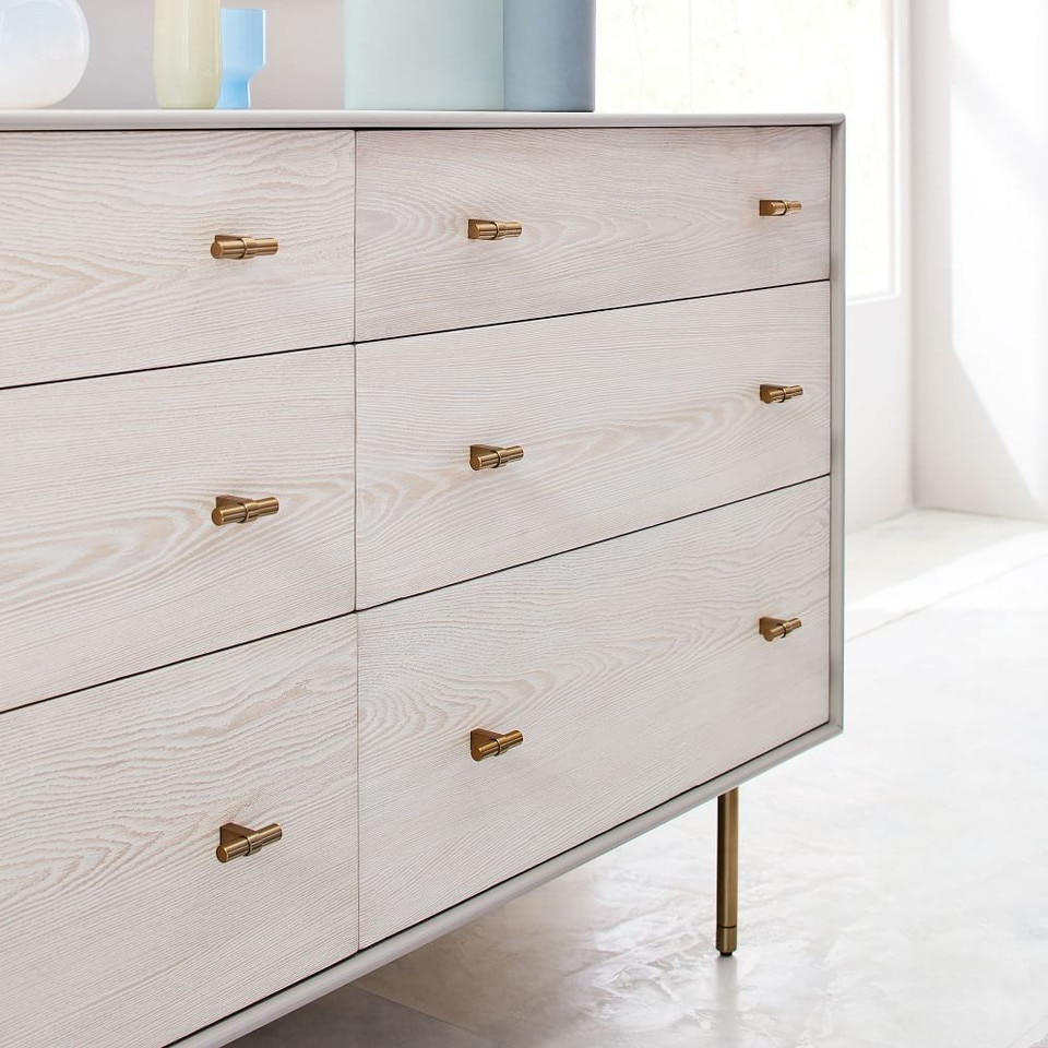 Modernist Wood & Lacquer 6-Drawer Chest (147 cm) - Winter Wood