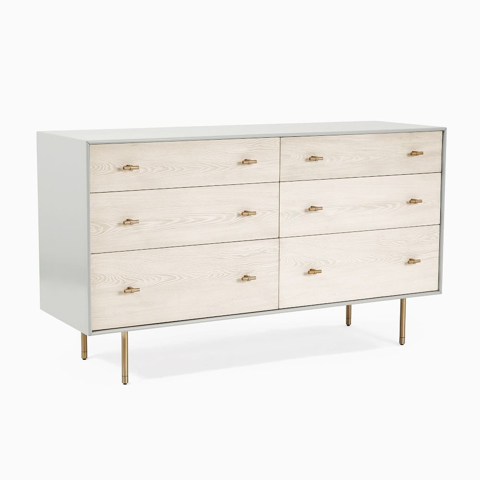 Modernist Wood & Lacquer 6-Drawer Chest (147 cm) - Winter Wood