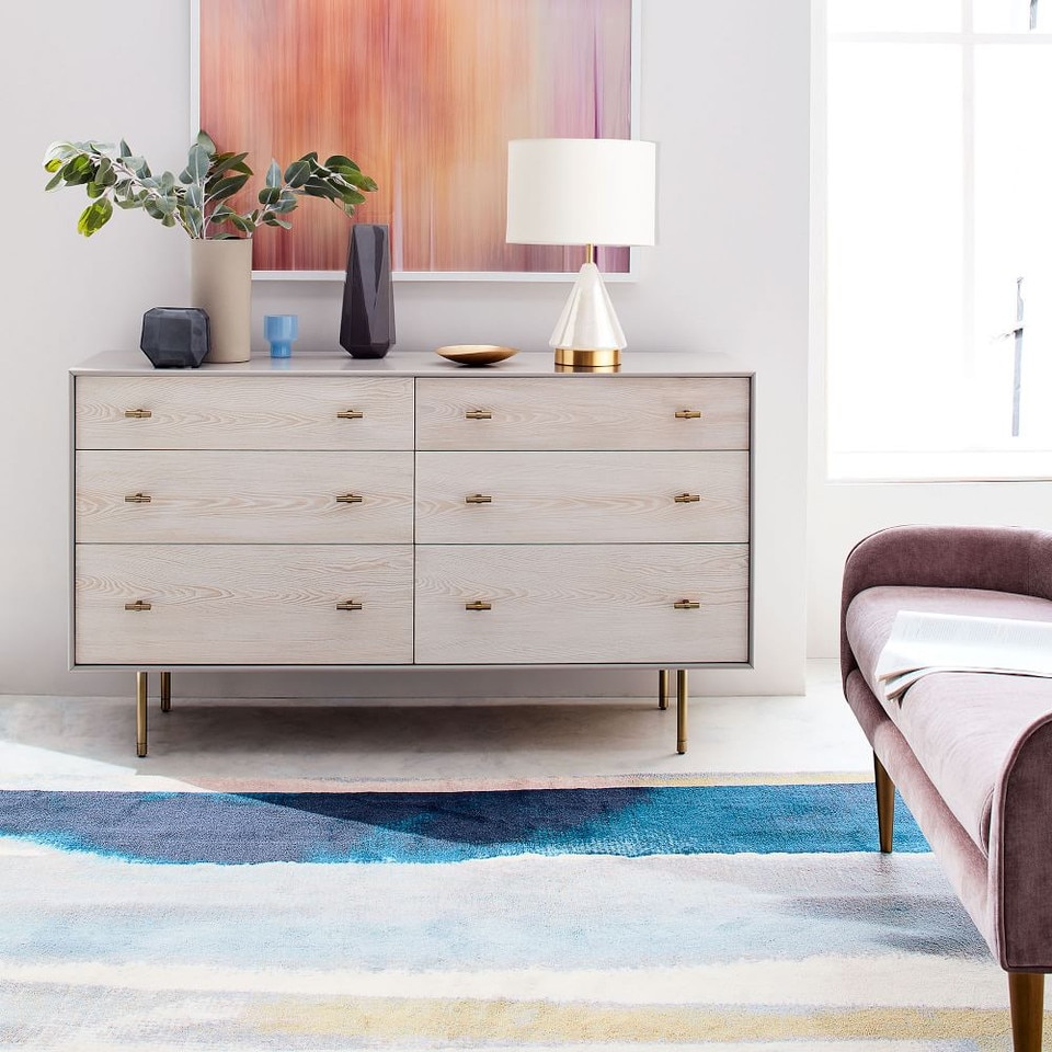 Modernist Wood & Lacquer 6-Drawer Chest (147 cm) - Winter Wood