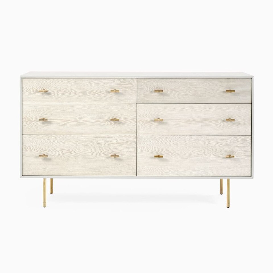 Modernist Wood & Lacquer 6-Drawer Chest (147 cm) - Winter Wood