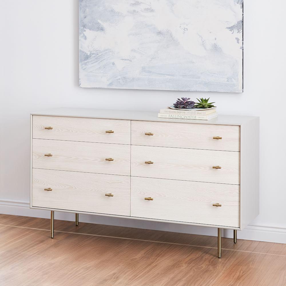 Wood dresser with white drawers Clearance
