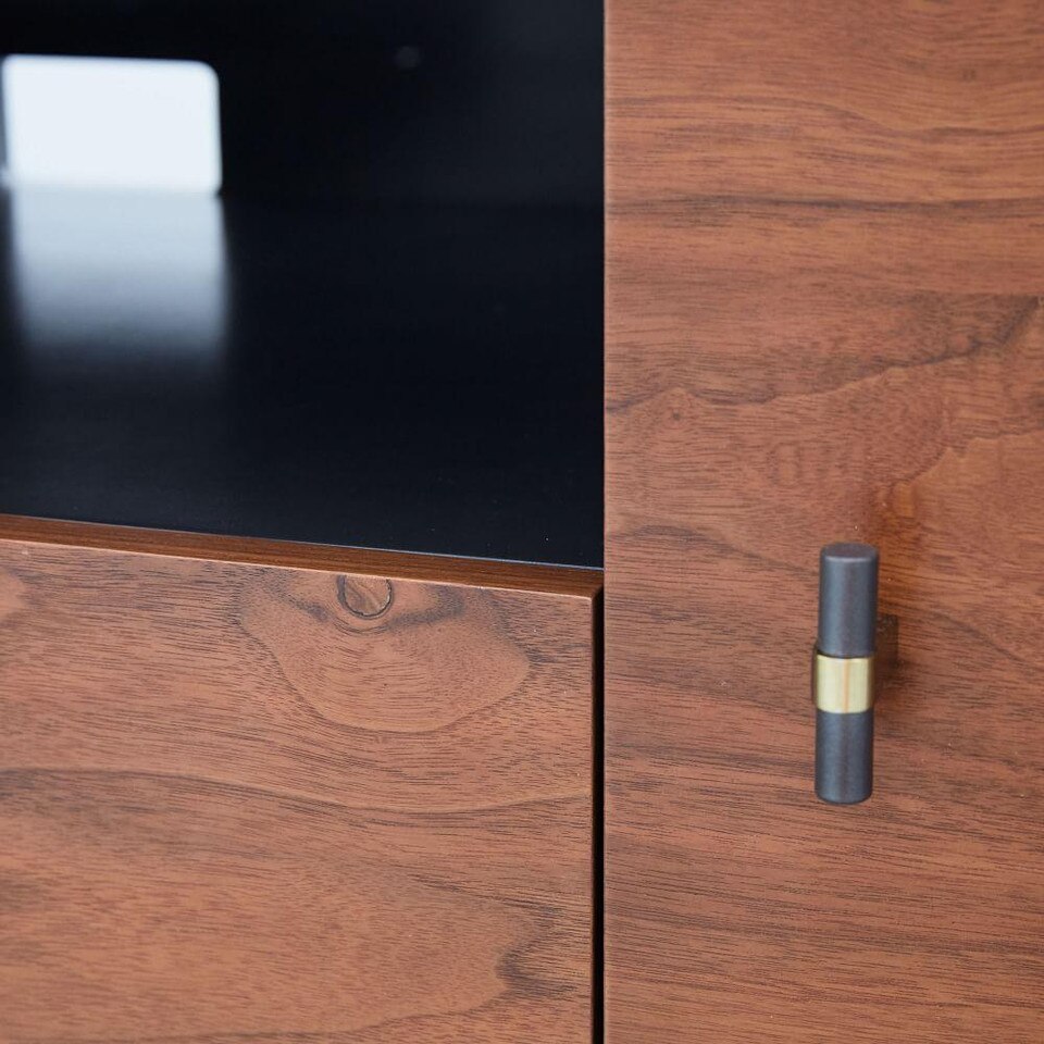 Modernist Wood + Lacquer Media Console (172.7 cm)