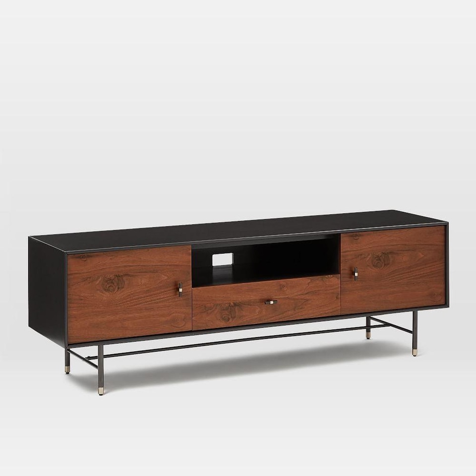 Modernist Wood + Lacquer Media Console (172.7 cm)