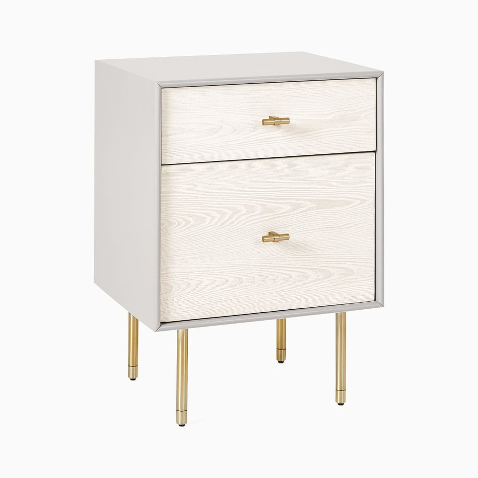 Modernist Wood & Lacquer Bedside Table (53 cm)
