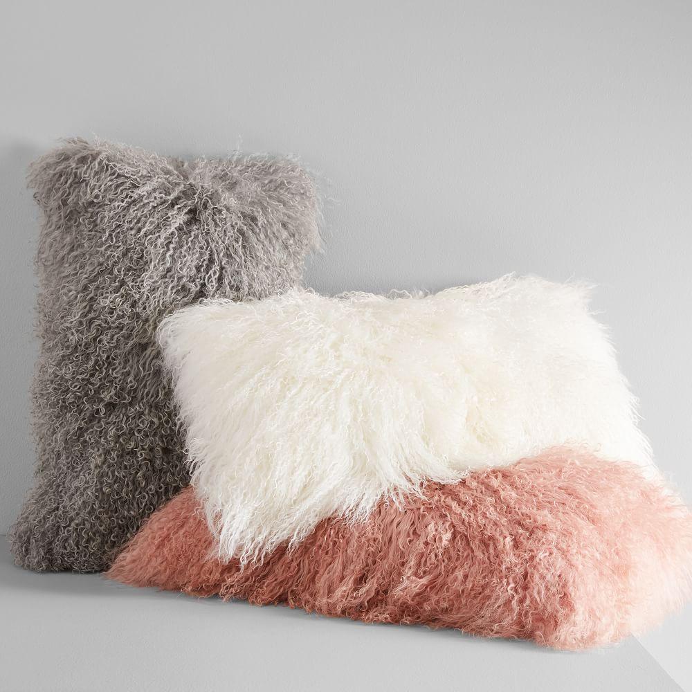 black fluffy cushion covers