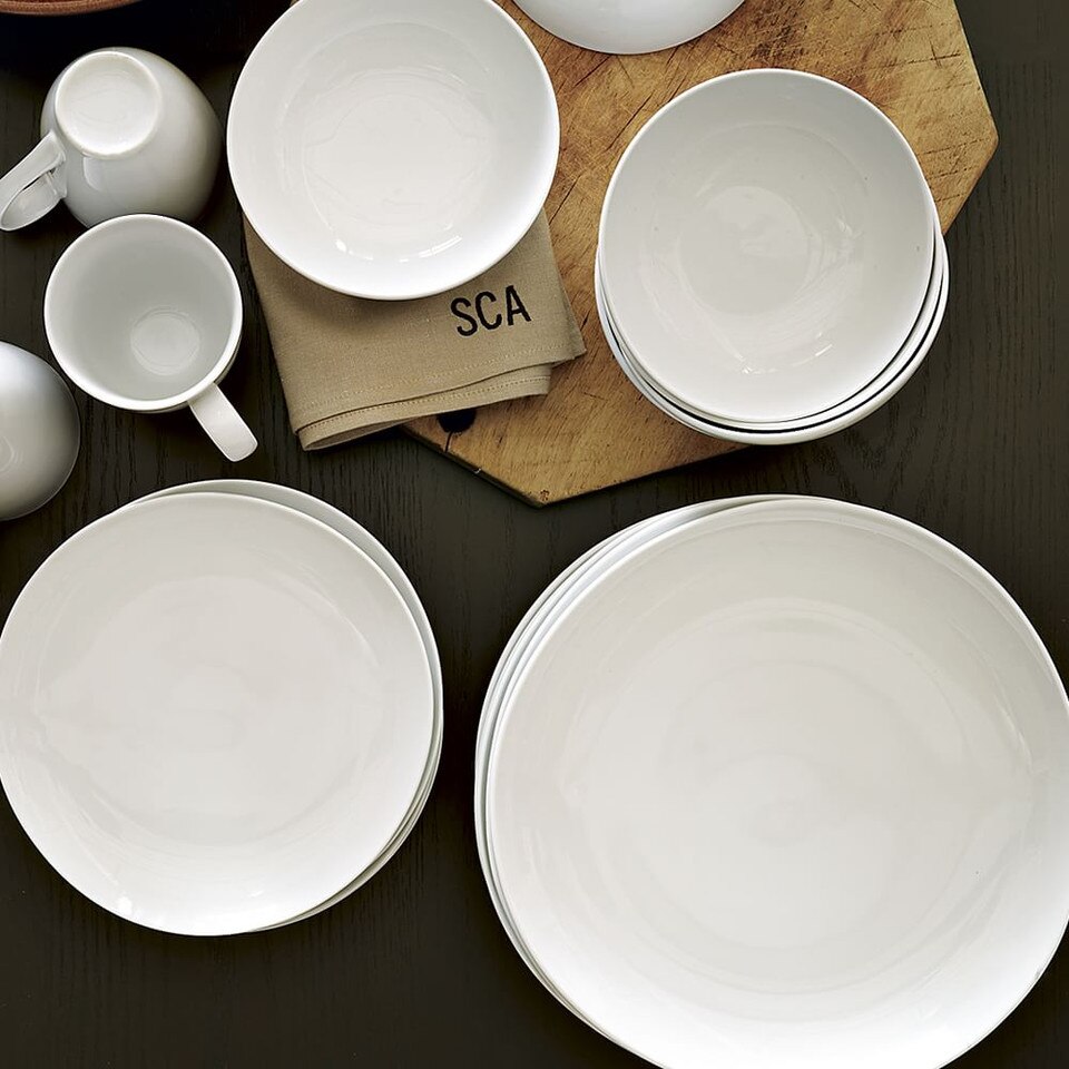 Organic Shaped Porcelain Dinnerware Set west elm United Kingdom