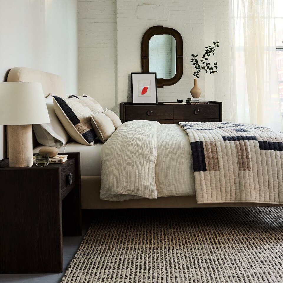 Natural Patchwork Bedspread & Pillowcases
