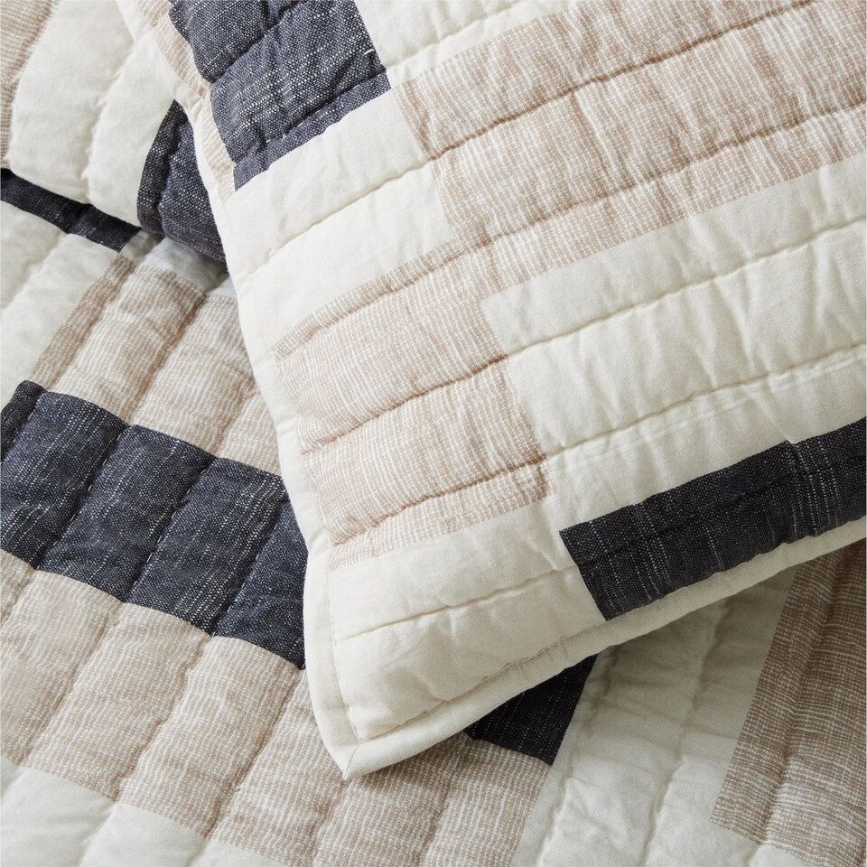 Natural Patchwork Bedspread & Pillowcases