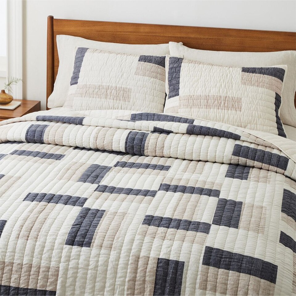 Natural Patchwork Bedspread & Pillowcases