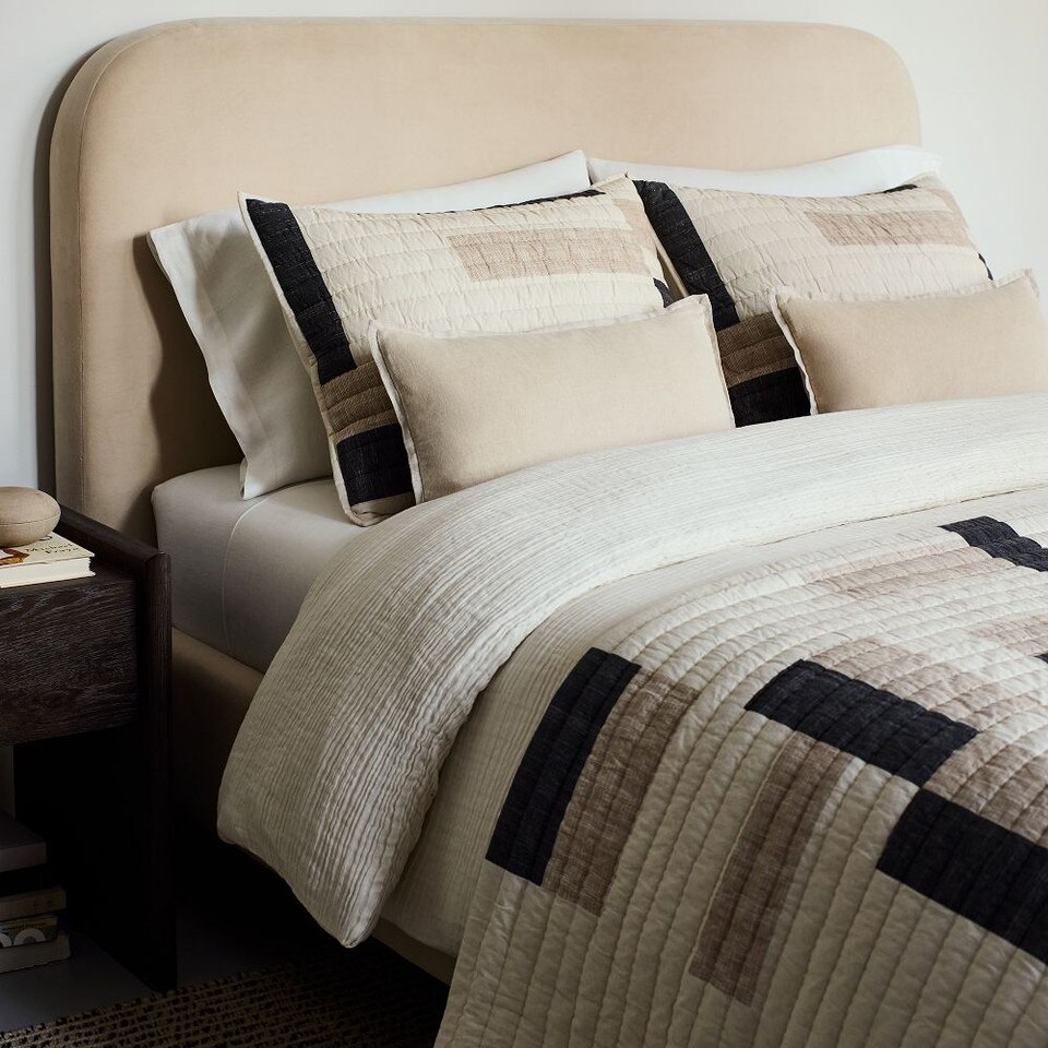 Natural Patchwork Bedspread & Pillowcases