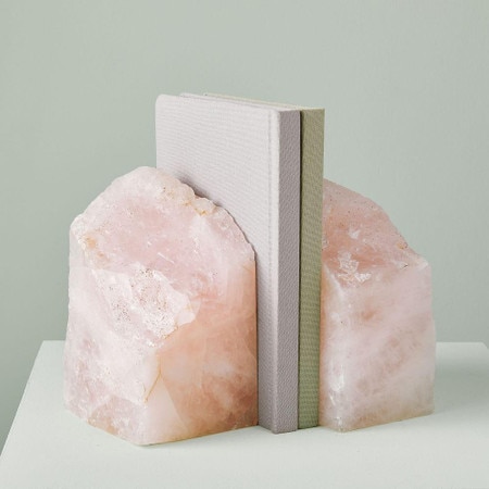 Natural Rose Quartz Bookends West Elm Uk