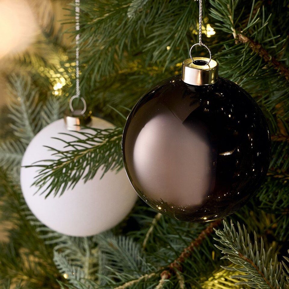 Neutrals Glass Ball Baubles (Set of 9)