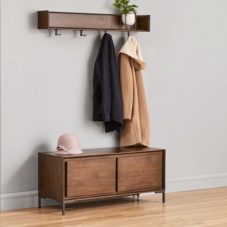 Nolan Entryway Bench Wall Shelf Set West Elm United Kingdom