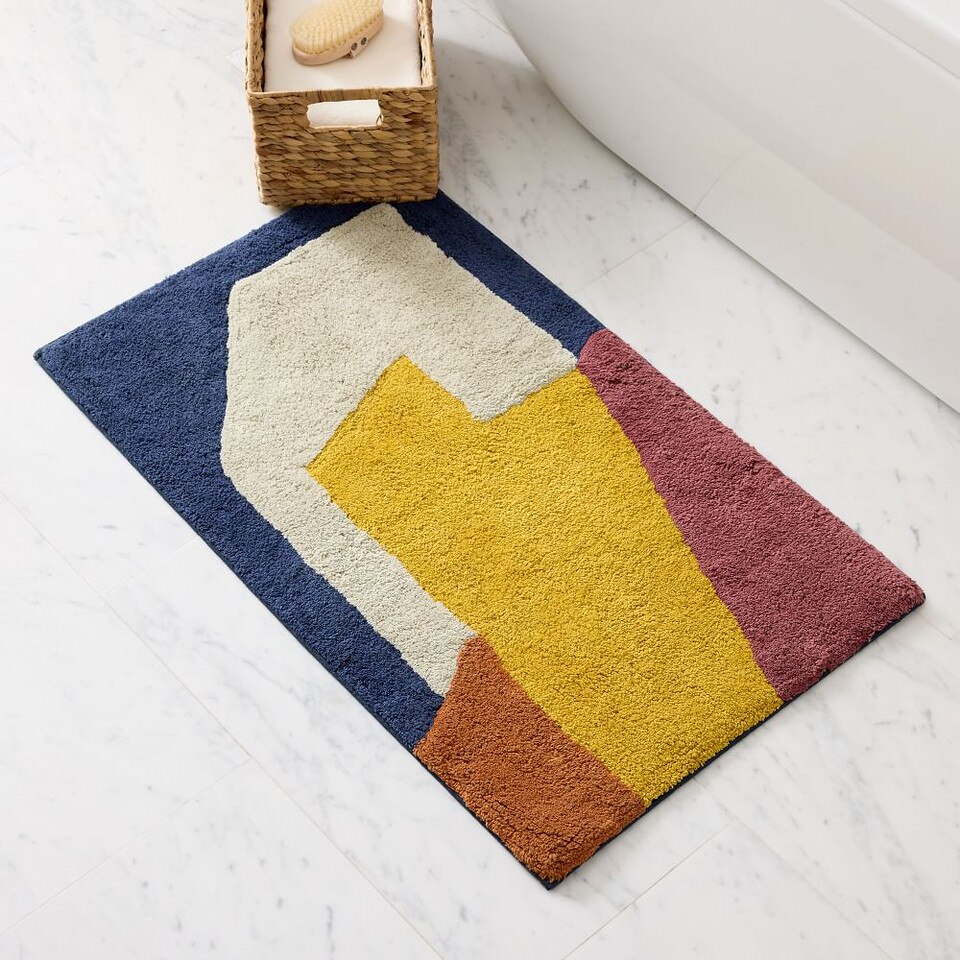 Organic Angled Modern Bath Mat
