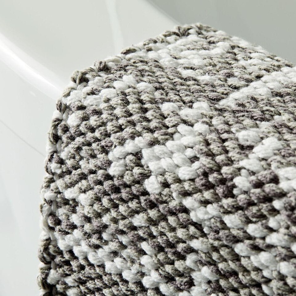Organic Distressed Texture Bath Mat - Frost Grey