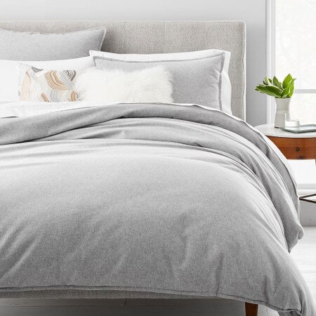 Organic Flannel Solid Duvet Cover Pillowcases West Elm United