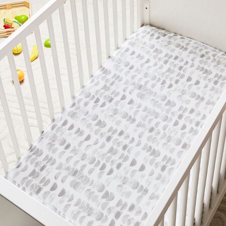 Organic Half Moon Cot Fitted Sheet Platinum