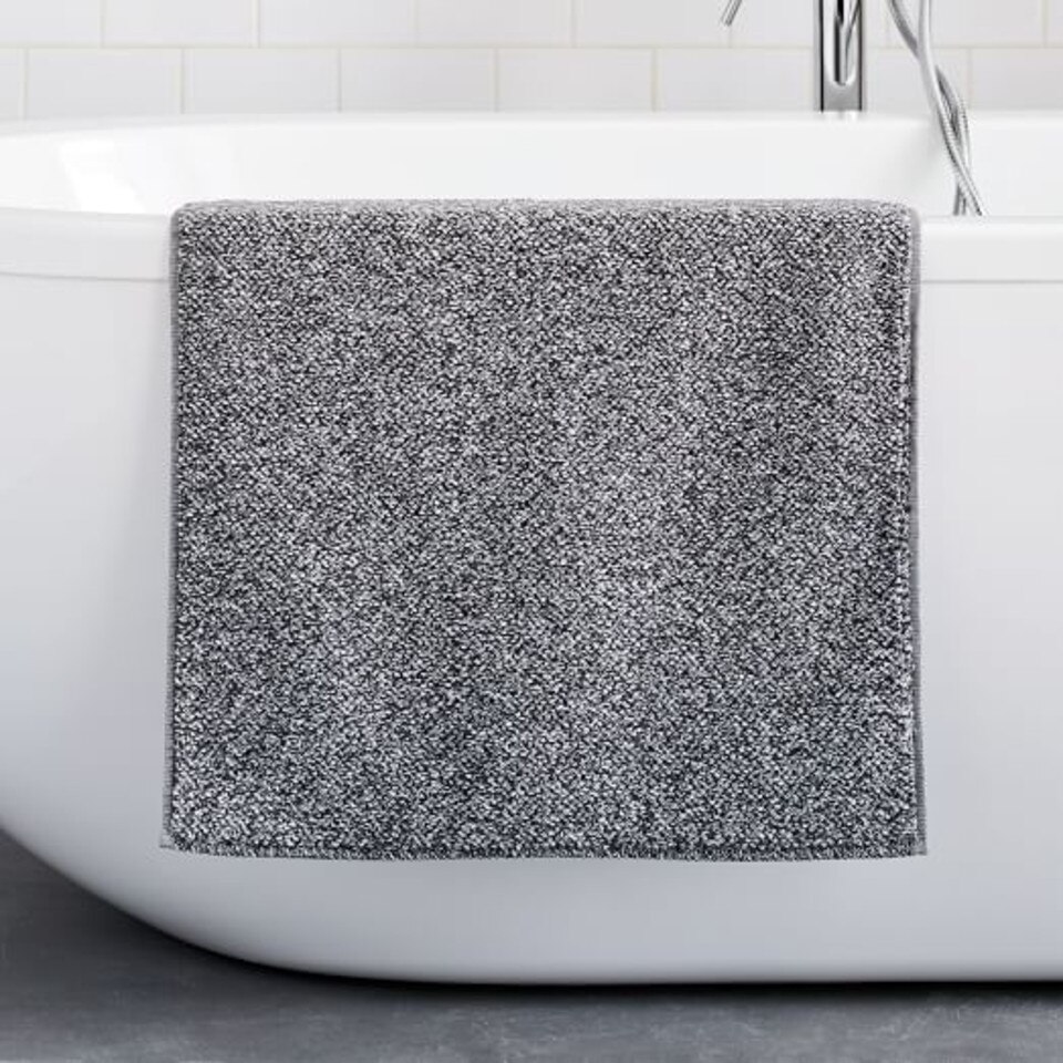 Organic Heathered Bath Mat Grey Dusk West Elm UK