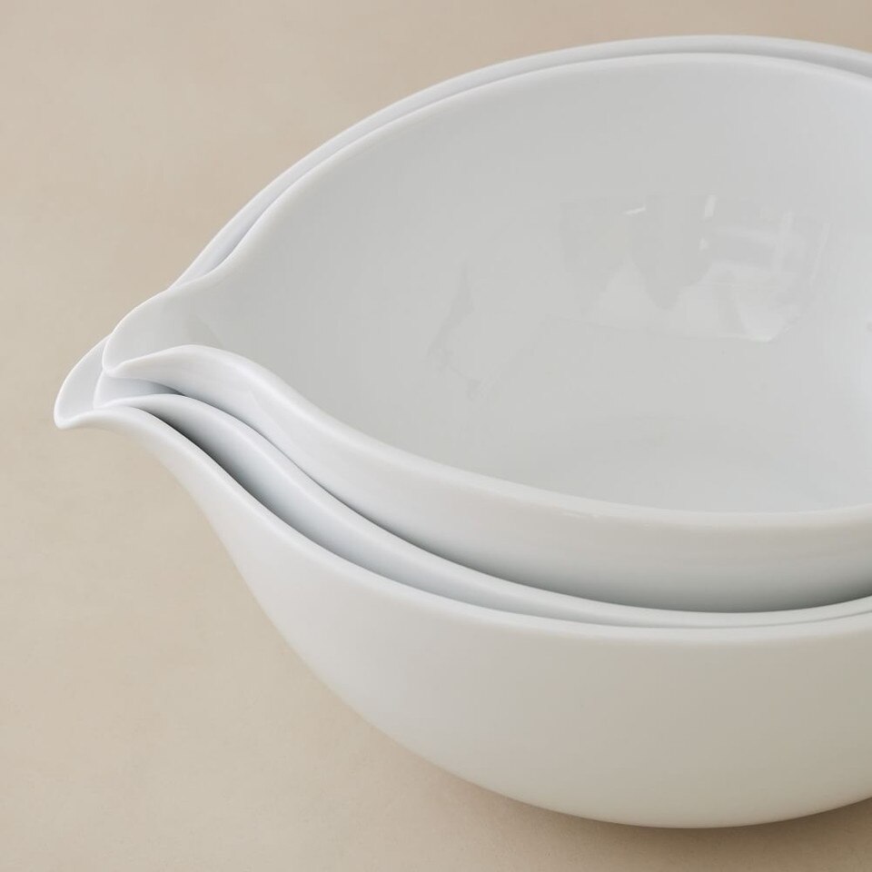 Organic Shaped Porcelain Mixing Bowls (Set of 3)