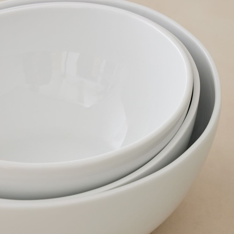 Organic Shaped Porcelain Mixing Bowls (Set of 3)