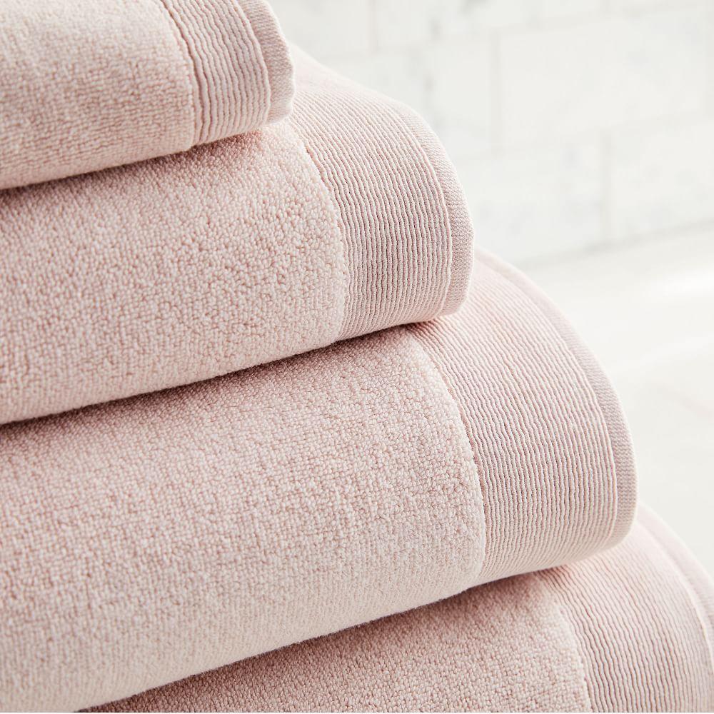 pink and grey towels