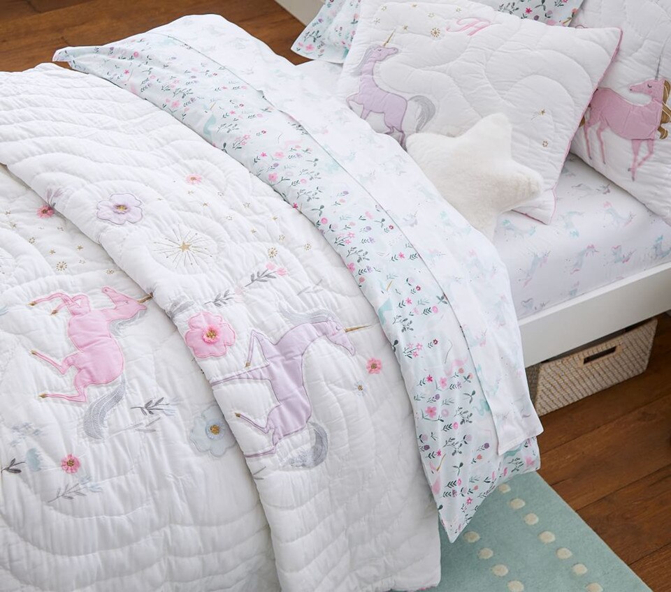 Organic Mystical Unicorn Sheet Set, Single, Multi
