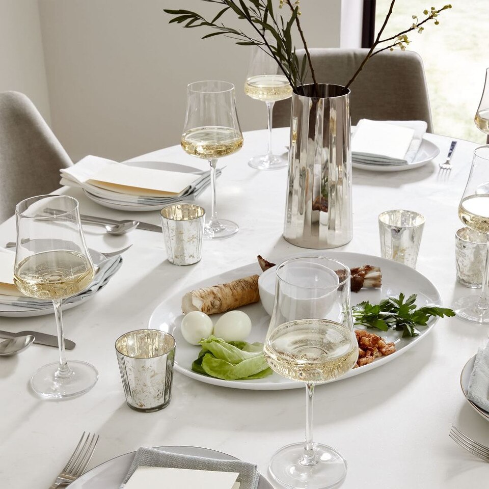 Organic Porcelain Gold-Rimmed Dinnerware (Set of 16)