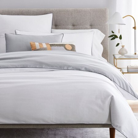 Organic Sateen Reversible Duvet Cover Pillowcases Pink Blossom