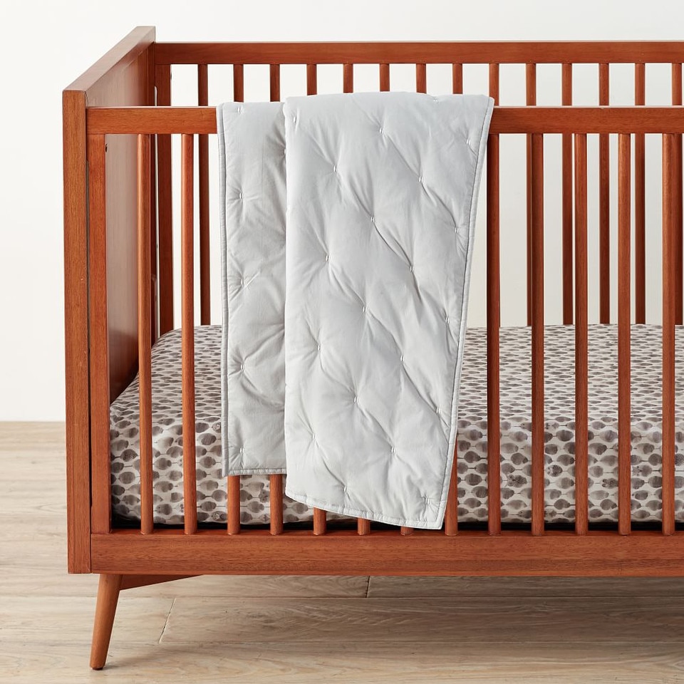 Organic Stamped Owl Cot Fitted Sheet