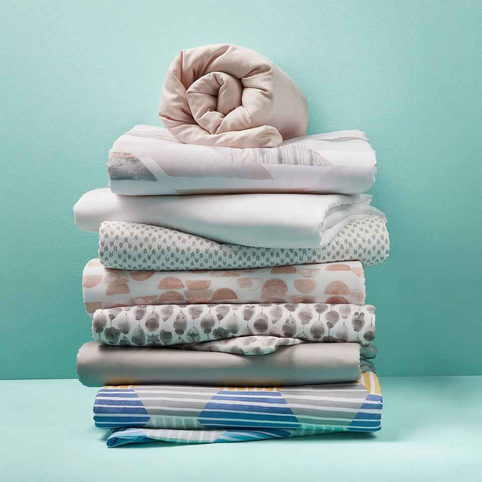 Organic Striped Geo Cot Fitted Sheet