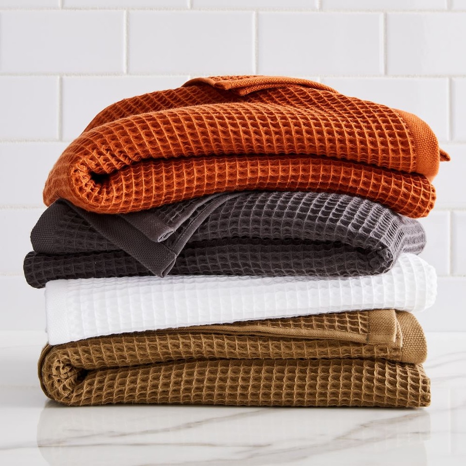 Organic Waffle Towel - Grey Dusk