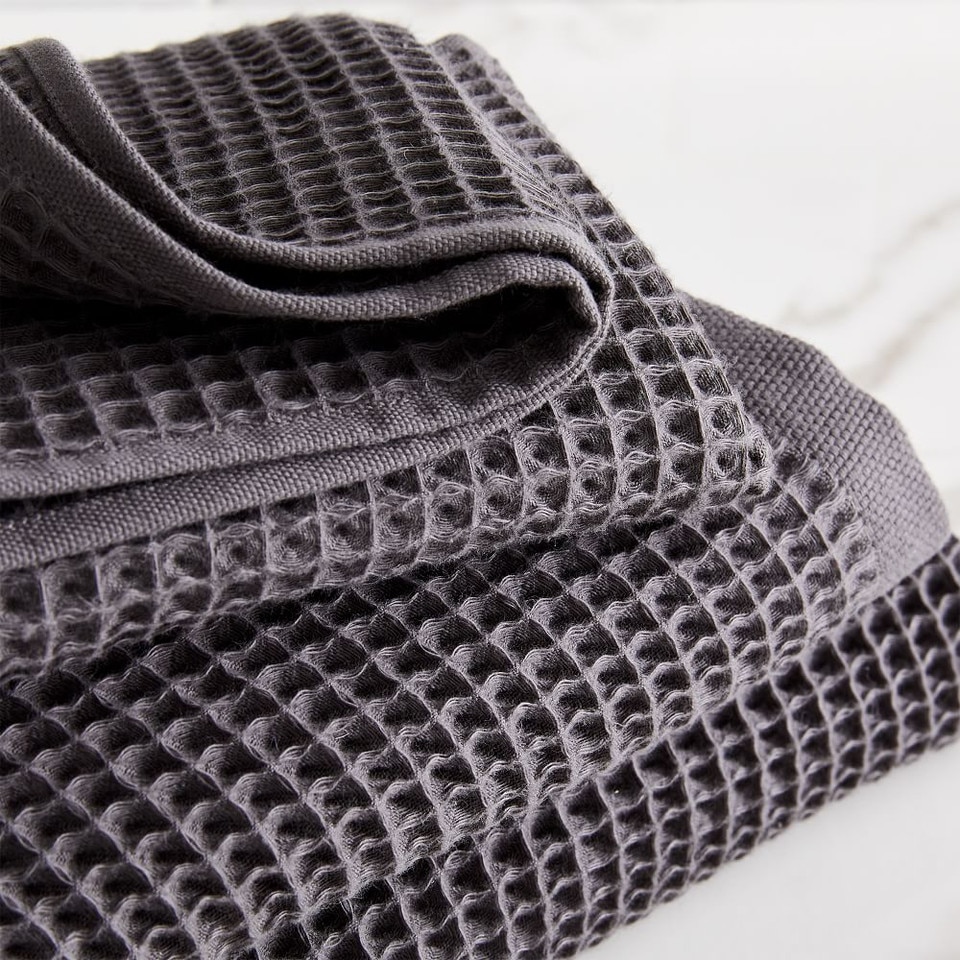 Organic Waffle Towel - Grey Dusk