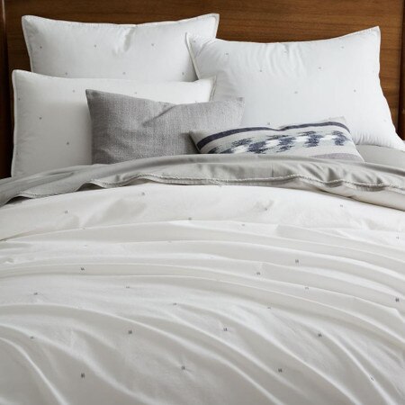 Organic Washed Cotton Duvet Cover Pillowcases Stone White